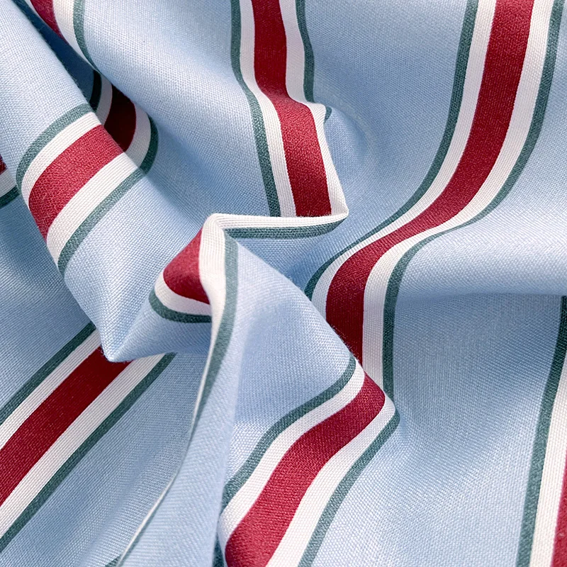 Parure de Lit à Rayures de Style Scandinave avec Housse de Couette, Taies et Drap Assorti
