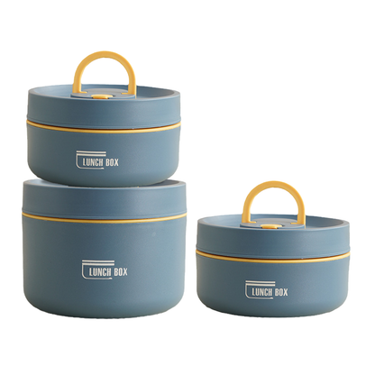 Lunch Box Isotherme Empilable en Acier Inoxydable avec Compartiments Séparés et Poignée de Transport pour Repas Chauds