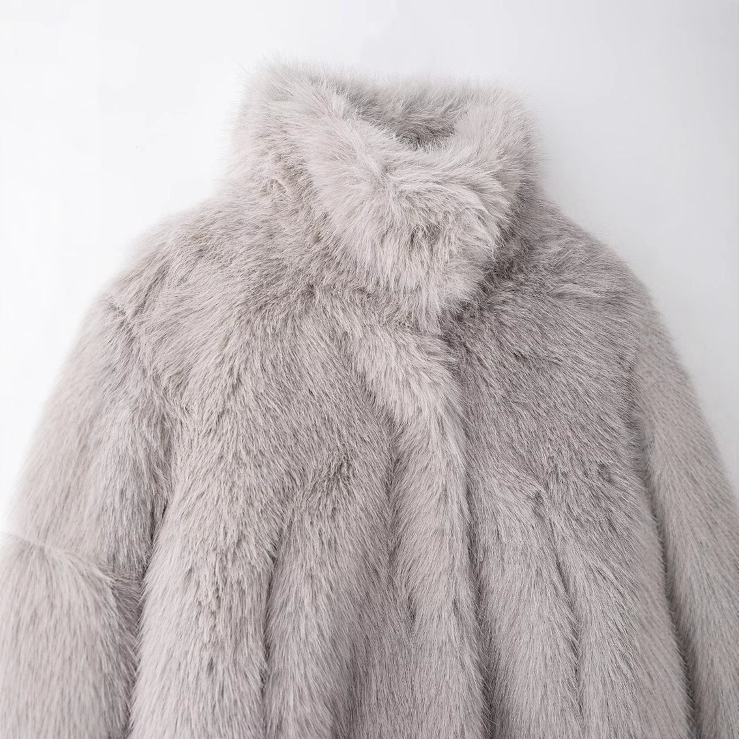 Manteau Femme Élégant en Simili Cuir & Fourrure - Aurelles