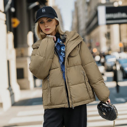 Doudoune Courte Épaisse avec Capuche – Style Chic et Confortable - Aurelles