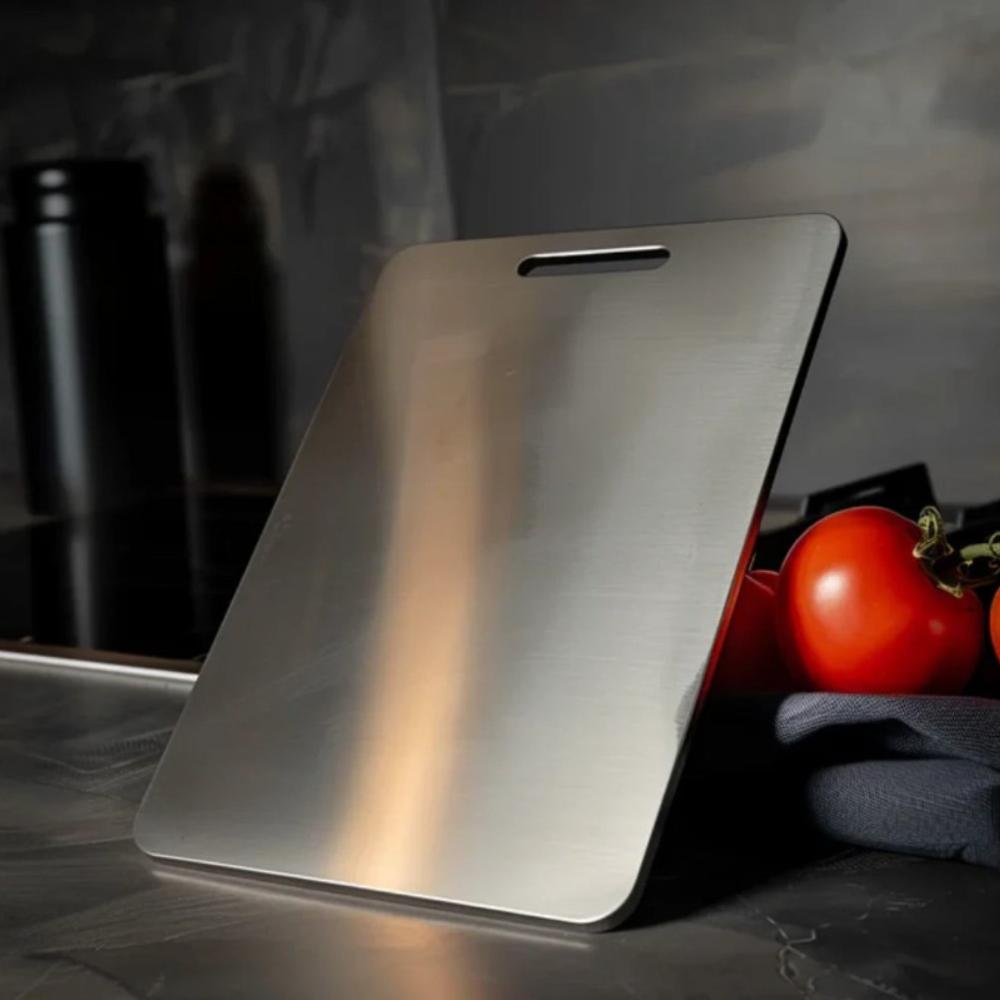 Solara – Planche à Découper en Acier Inoxydable Premium et Hygiénique