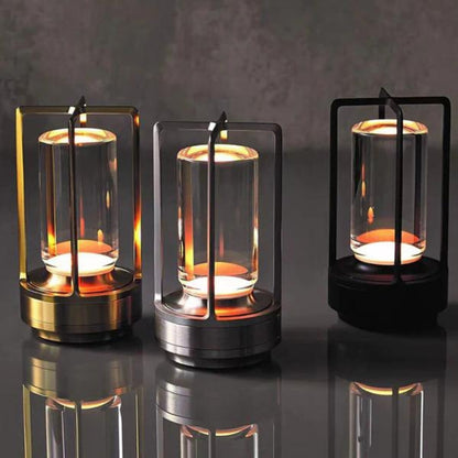 Lunara – Lanterne Cristal Nordique Rechargeable et Élégante