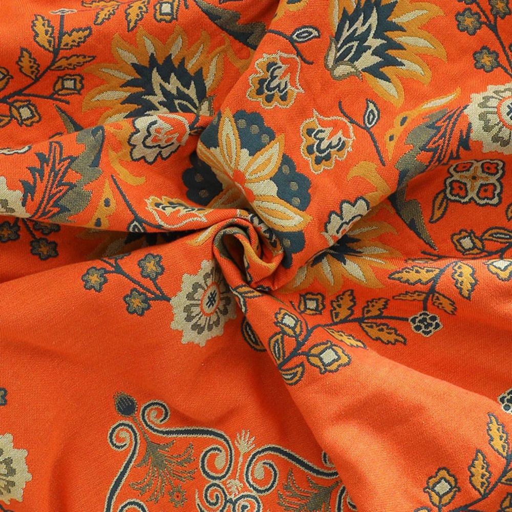 Terra – Plaid Réversible en Coton Motif Oiseaux Scandinaves