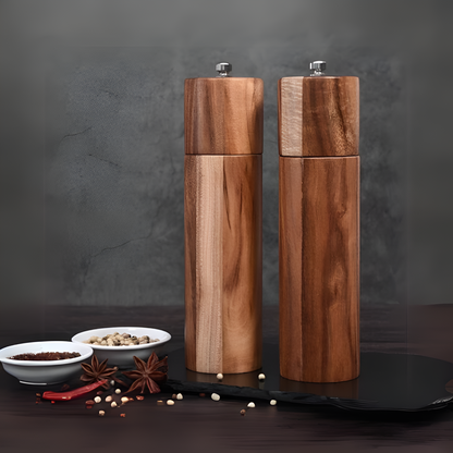 Terra – Set de Moulins à Épices en Bois Minimalistes et Élégants