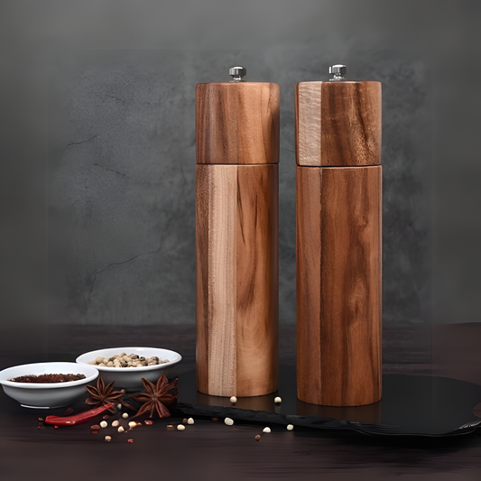 Terra – Set de Moulins à Épices en Bois Minimalistes et Élégants