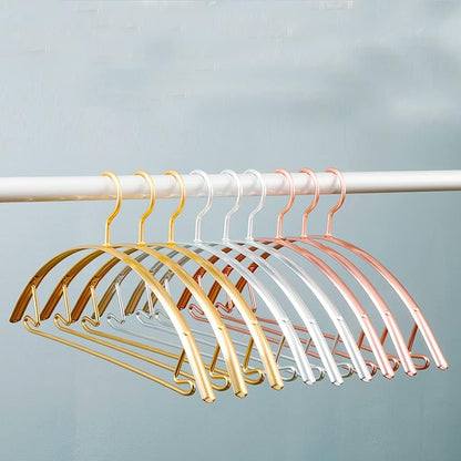 Cintres en Aluminium Arrondis pour Vêtements, Épaules Anti-Marques, Profil Fin Antidérapant avec Barre pour Pantalons