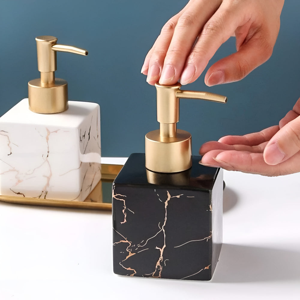 Lunara – Distributeur de Savon en Marbre Élégant et Pratique