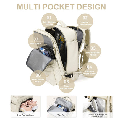 Aventora – Grand Sac À Dos Étanche Multifonction 35L Pour Voyage Et Randonnée
