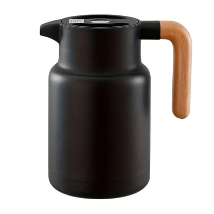 Terra – Carafe Thermique Élégante à Poignée en Bois