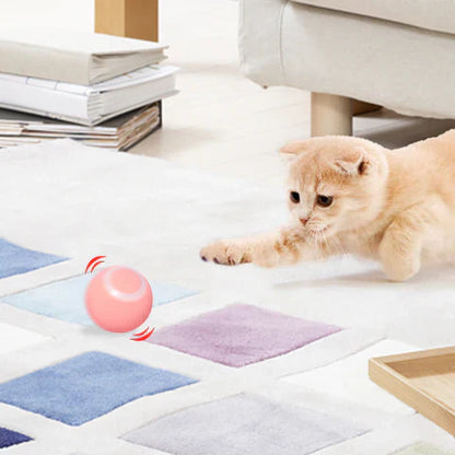 Balle Interactive Automatique pour Chat Rechargeable USB avec Lumière LED Capteur de Mouvement et Détection d'Obstacles