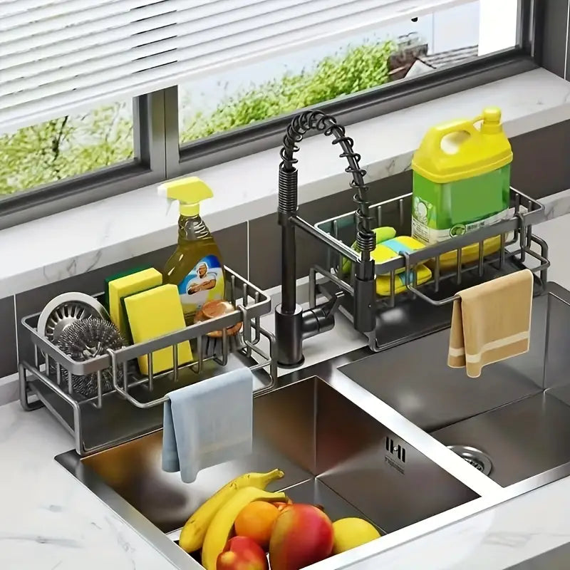 Terra – Égouttoir et Rangement Évier Moderne en Acier Inoxydable