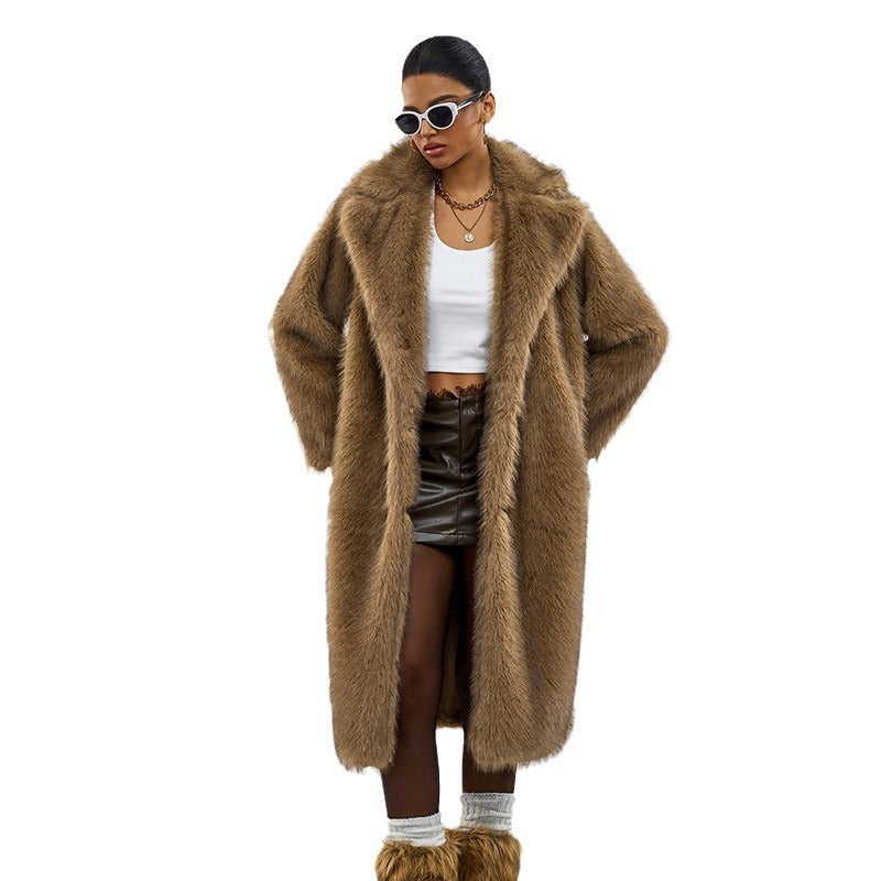 Manteau Long en Fausse Fourrure - Aurelles
