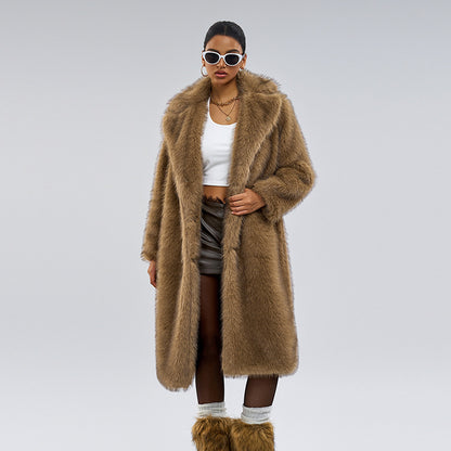 Manteau Long en Fausse Fourrure - Aurelles