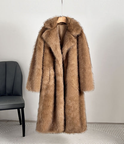 Manteau Long en Fausse Fourrure - Aurelles