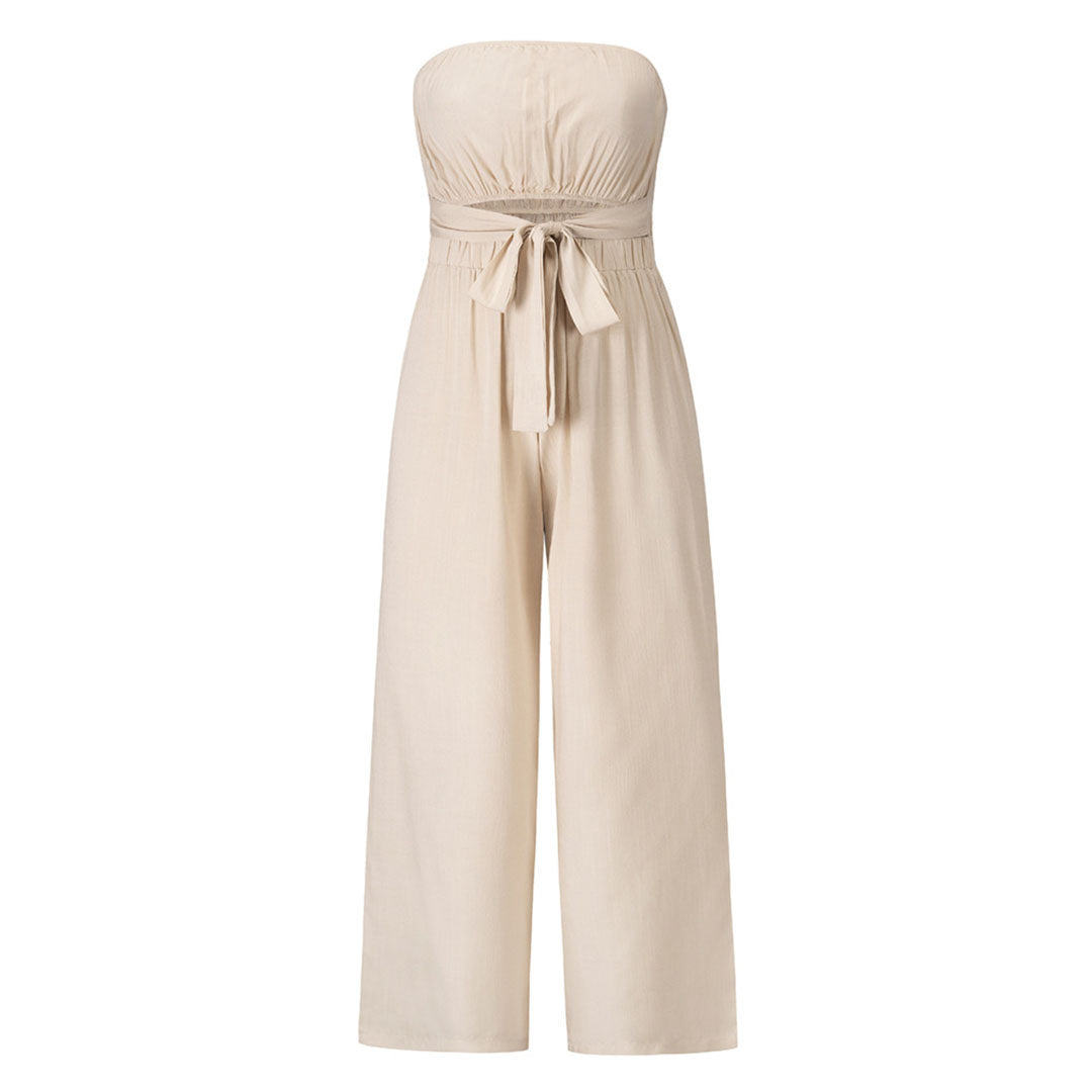 Combinaison Sans Manches pour Femmes - Pantalon Large - Taille Liée - Tissu Léger et Flottant - Aurelles