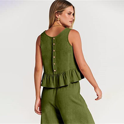 Combinaison Sans Manches Femme Légère et Chic Peplum - Aurelles