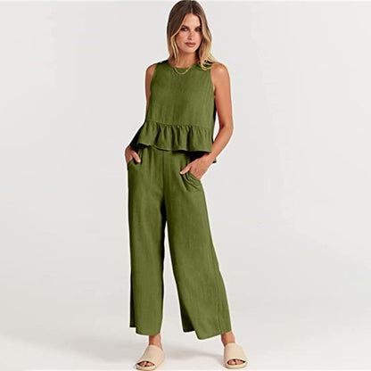 Combinaison Sans Manches Femme Légère et Chic Peplum - Aurelles