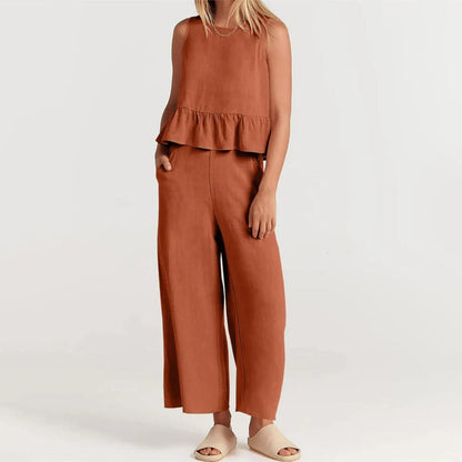 Combinaison Sans Manches Femme Légère et Chic Peplum - Aurelles