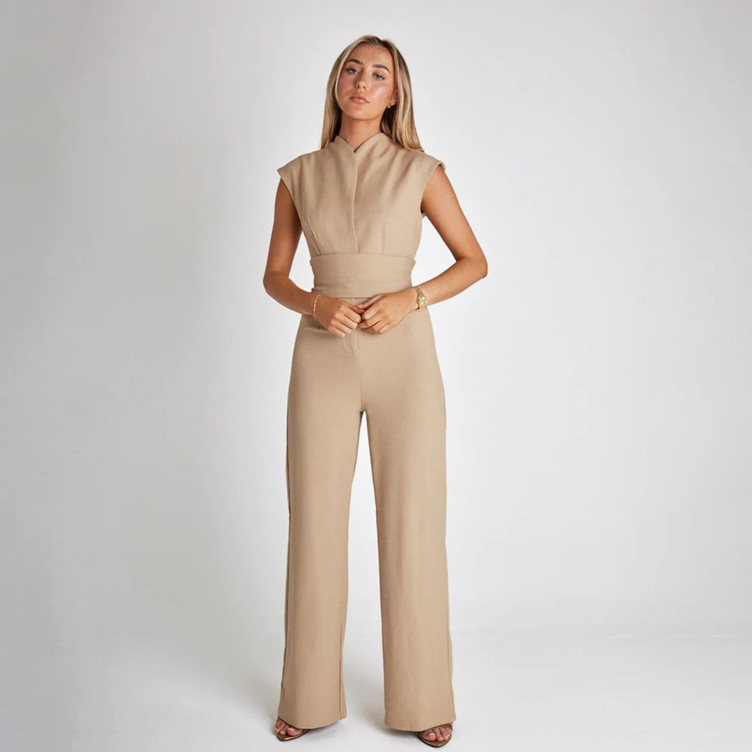 Combinaison Femme Élégante Sans Manches avec Ceinture - Aurelles