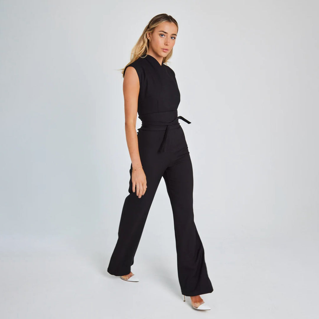 Combinaison Femme Élégante Sans Manches avec Ceinture - Aurelles