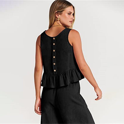 Combinaison Sans Manches Femme Légère et Chic Peplum - Aurelles