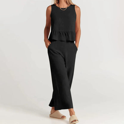 Combinaison Sans Manches Femme Légère et Chic Peplum - Aurelles