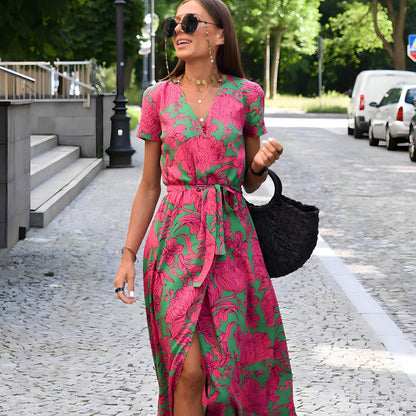 Robe à Col V pour Femmes – Design Élégant Sans Manches - Aurelles