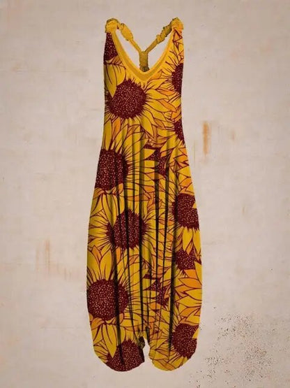 Combinaison Bohémienne Femme - Col Halter - Coupe Ample - Style Harem - Longueur Complète - Aurelles