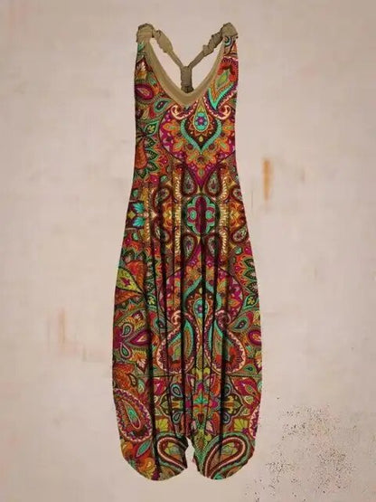 Combinaison Bohémienne Femme - Col Halter - Coupe Ample - Style Harem - Longueur Complète - Aurelles