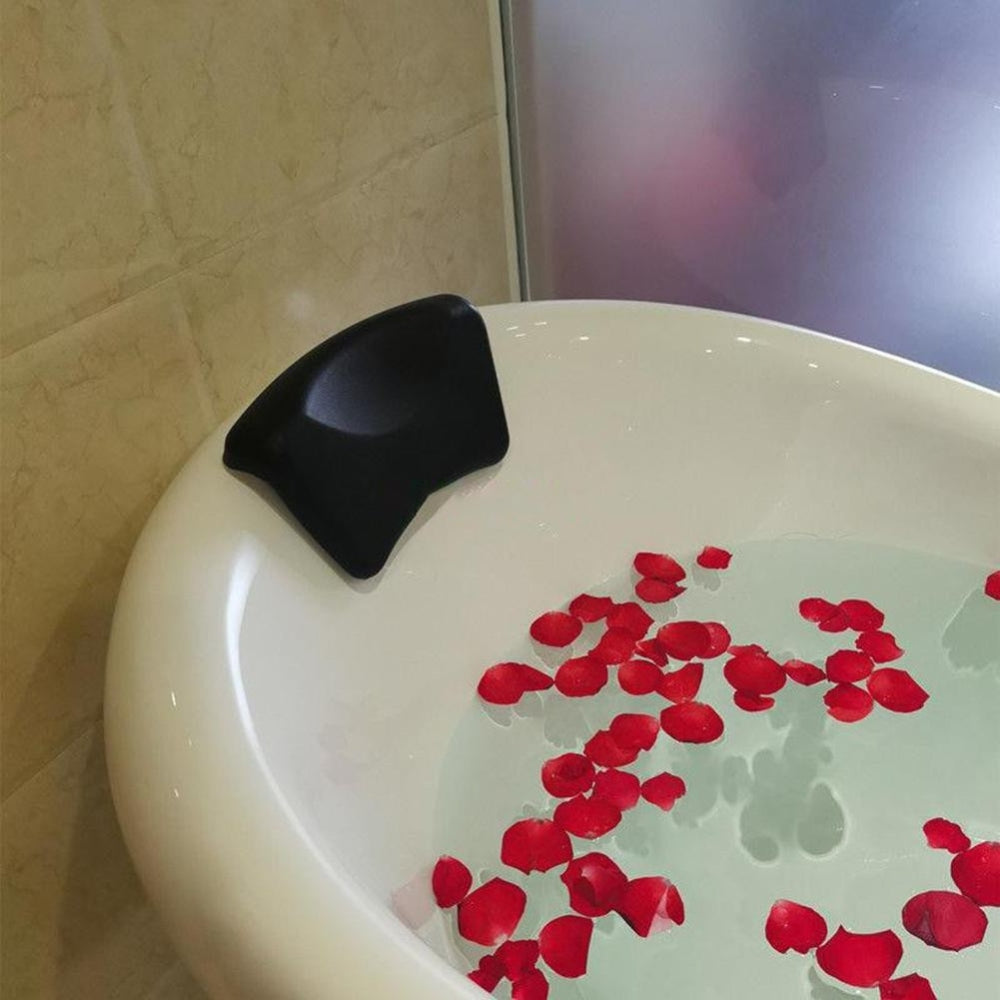 Coussin de Baignoire Ergonomique Galbé en Silicone Souple pour Soutien de la Nuque et Bain Relaxant