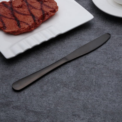 Ménagère Complète en Acier Inoxydable Noir Mat Couverts de Table Modernes pour Dîners et Réceptions