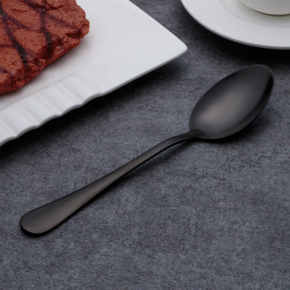 Ménagère Complète en Acier Inoxydable Noir Mat Couverts de Table Modernes pour Dîners et Réceptions