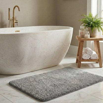 Tapis de Bain en Microfibre Ultra-Douce Antidérapant Absorbant pour Salle de Bain Lavable Machine