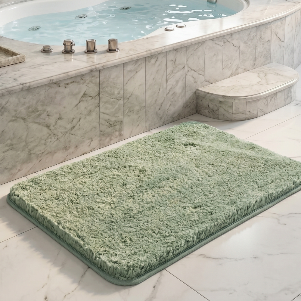 Tapis de Bain en Microfibre Ultra-Douce Antidérapant Absorbant pour Salle de Bain Lavable Machine