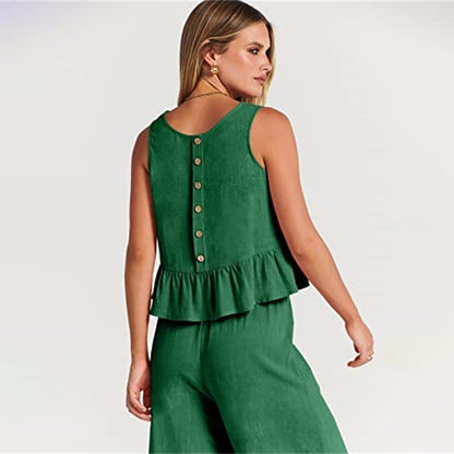 Combinaison Sans Manches Femme Légère et Chic Peplum - Aurelles