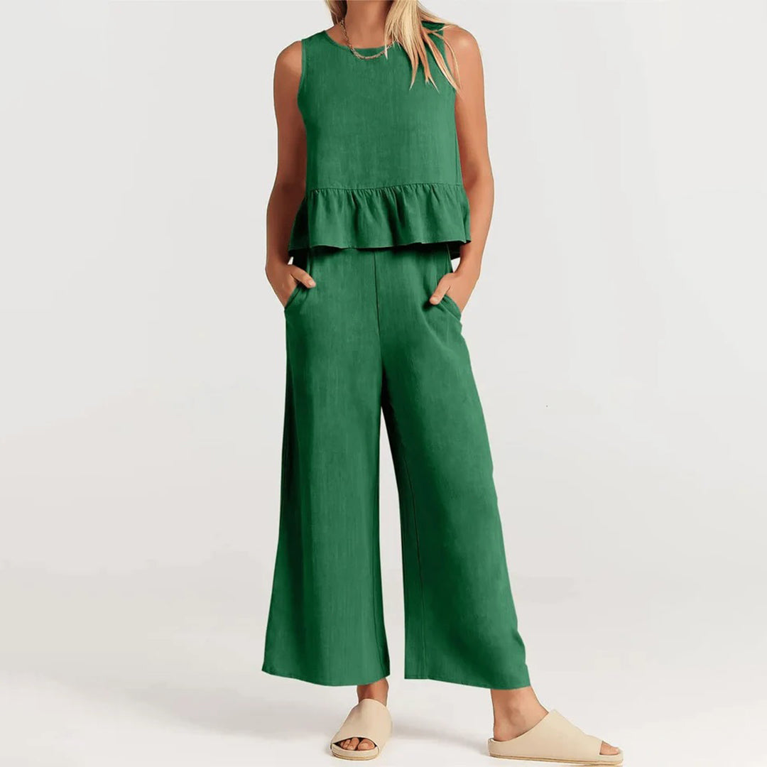 Combinaison Sans Manches Femme Légère et Chic Peplum - Aurelles