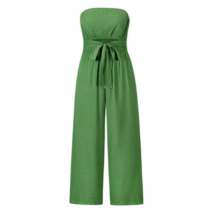 Combinaison Sans Manches pour Femmes - Pantalon Large - Taille Liée - Tissu Léger et Flottant - Aurelles