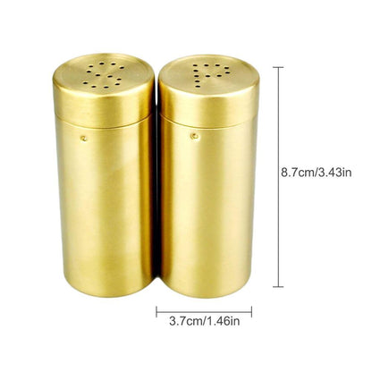 Set de Salière et Poivrière en Acier Inoxydable Doré Mat avec Couvercles Perforés S et P pour Table