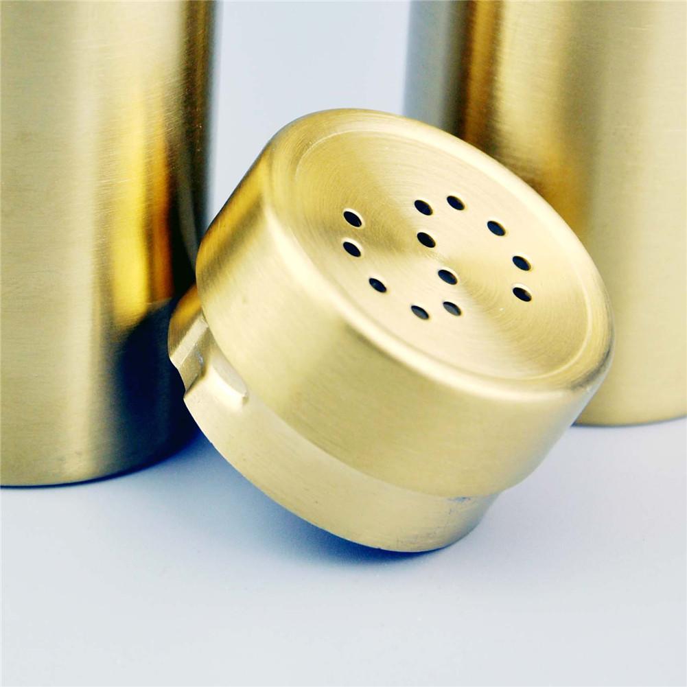 Set de Salière et Poivrière en Acier Inoxydable Doré Mat avec Couvercles Perforés S et P pour Table