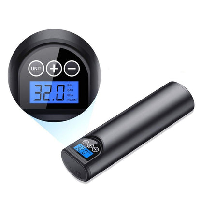 Compresseur d'Air Portatif Sans Fil Rechargeable USB avec Écran Numérique Arrêt Automatique pour Voiture Vélo et Ballons