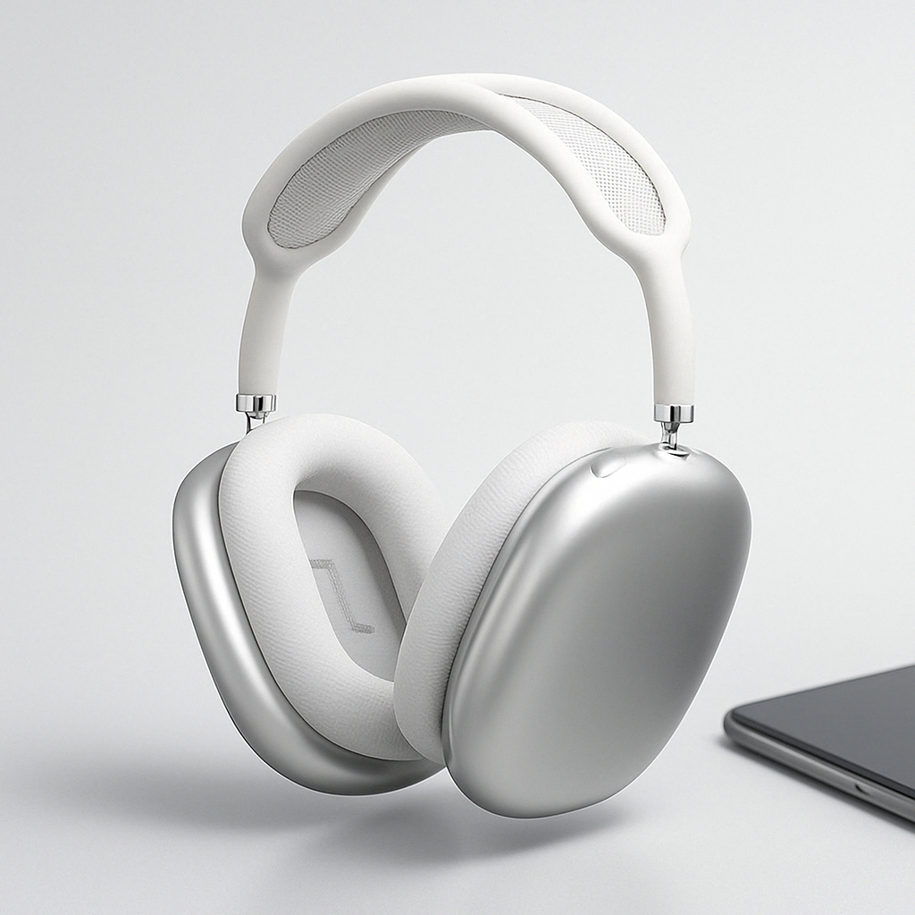 Casque Audio Bluetooth Over-Ear avec Réduction de Bruit Active Micro Intégré et Coques en Métal Brossé