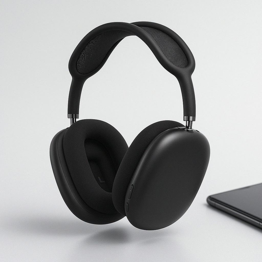 Casque Audio Bluetooth Over-Ear avec Réduction de Bruit Active Micro Intégré et Coques en Métal Brossé