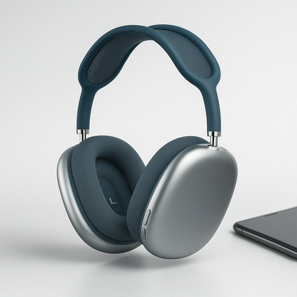Casque Audio Bluetooth Over-Ear avec Réduction de Bruit Active Micro Intégré et Coques en Métal Brossé