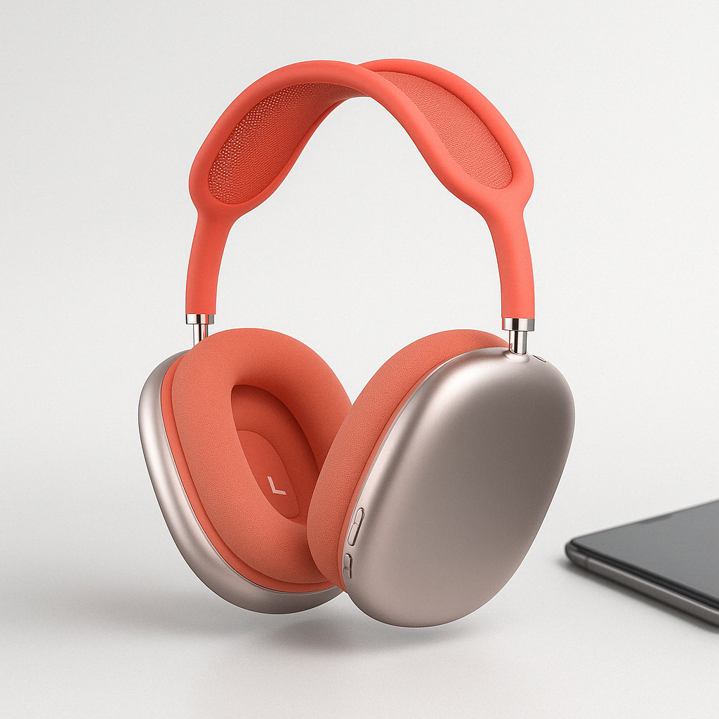 Casque Audio Bluetooth Over-Ear avec Réduction de Bruit Active Micro Intégré et Coques en Métal Brossé