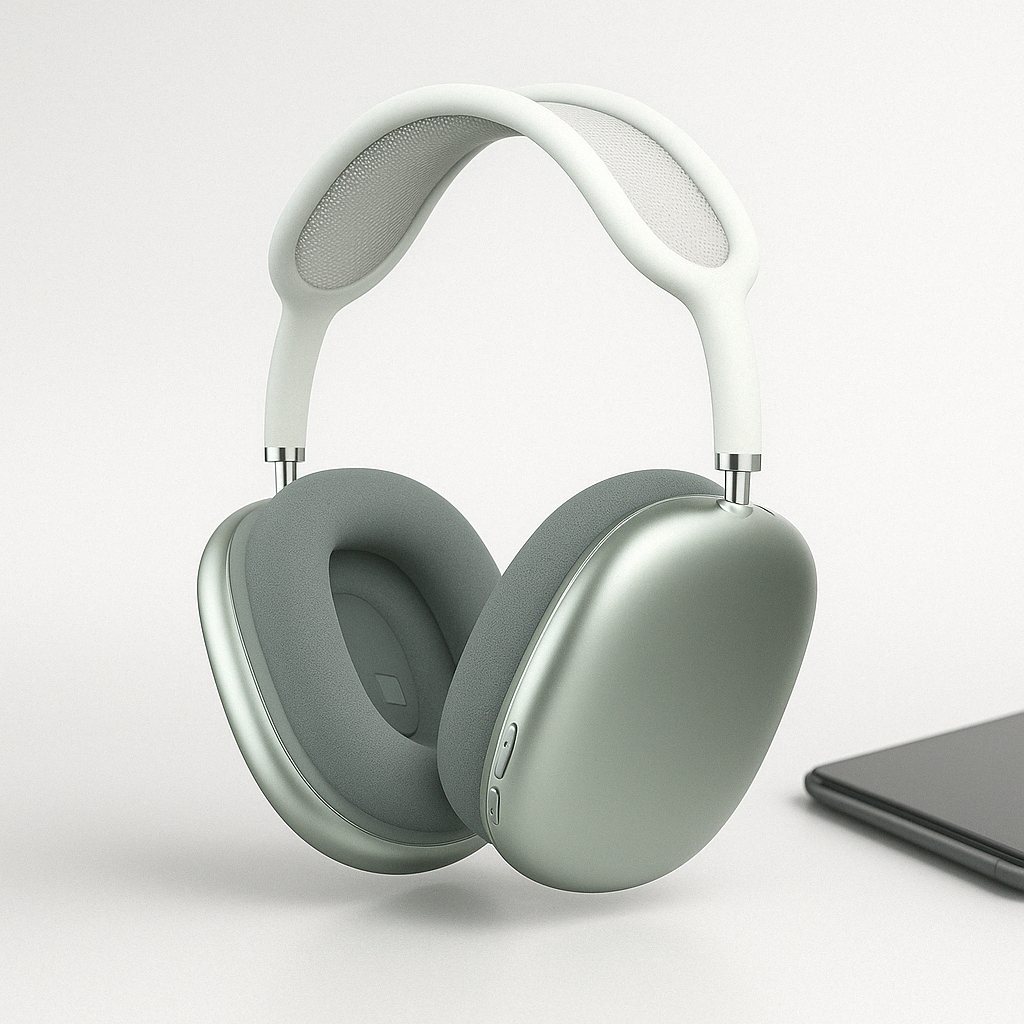 Casque Audio Bluetooth Over-Ear avec Réduction de Bruit Active Micro Intégré et Coques en Métal Brossé