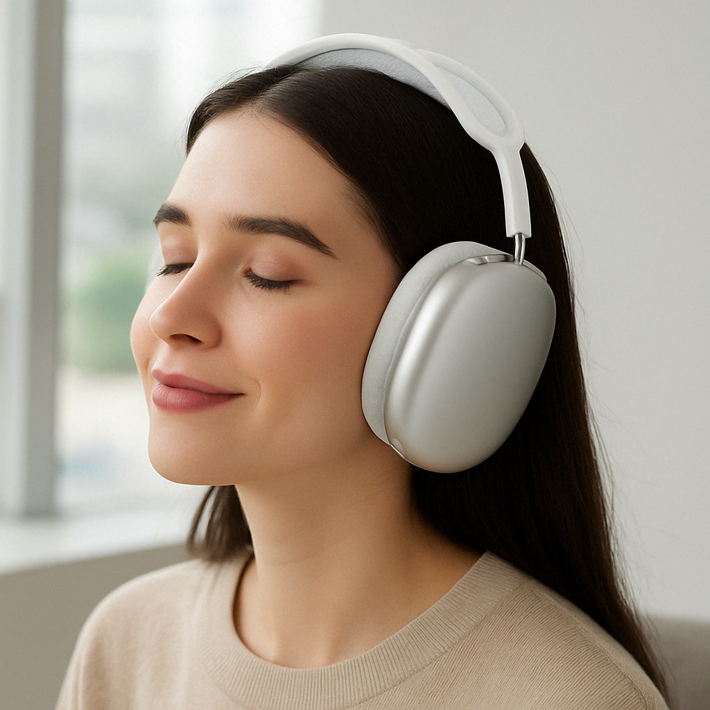 Casque Audio Bluetooth Over-Ear avec Réduction de Bruit Active Micro Intégré et Coques en Métal Brossé