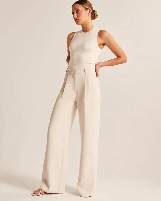 Pantalon taille haute à coupe ample pour femmes - Aurelles