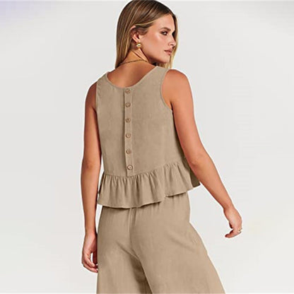 Combinaison Sans Manches Femme Légère et Chic Peplum - Aurelles