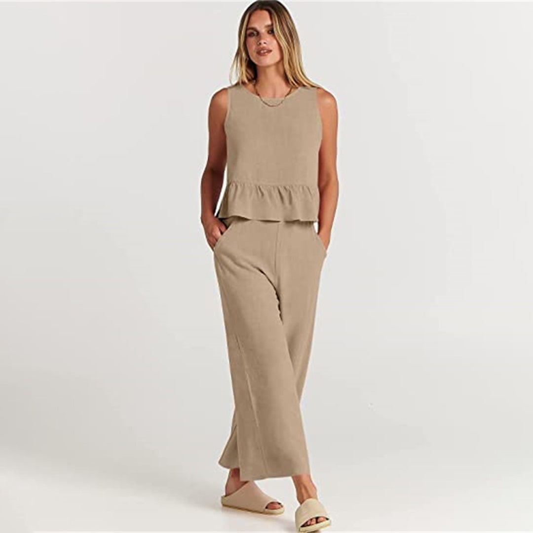 Combinaison Sans Manches Femme Légère et Chic Peplum - Aurelles