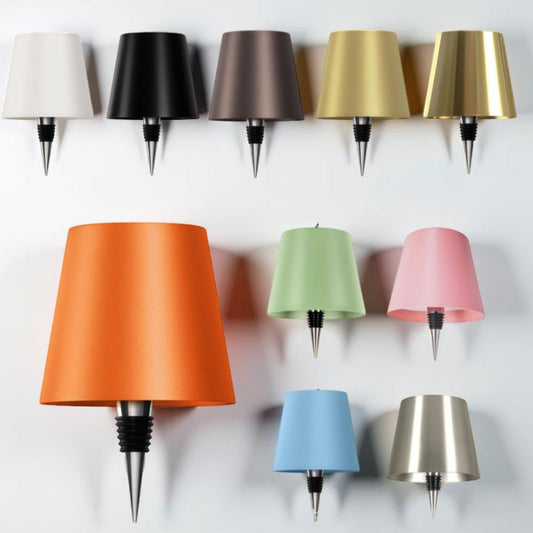 Lampe LED Sans Fil à Bouchon pour Bouteille Vide Rechargeable USB Dimmable avec Abat-Jour Coloré pour Décoration